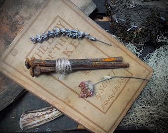 Antique Coffin Nails: Large Rusty Witch Altar Tools for Protection Magick