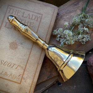 Brass Pentacle Altar Bell: Witchcraft Wicca Decor, Spirit Tool