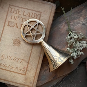 Brass Pentacle Altar Bell | Witchcraft Pagan Decor