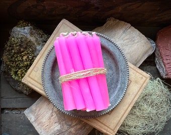 Set of 20 IMPERFECT PINK 4" Spell Candles, Protection Spells, Witchcraft, Chime Candles, Wicca, Pagan, Altar