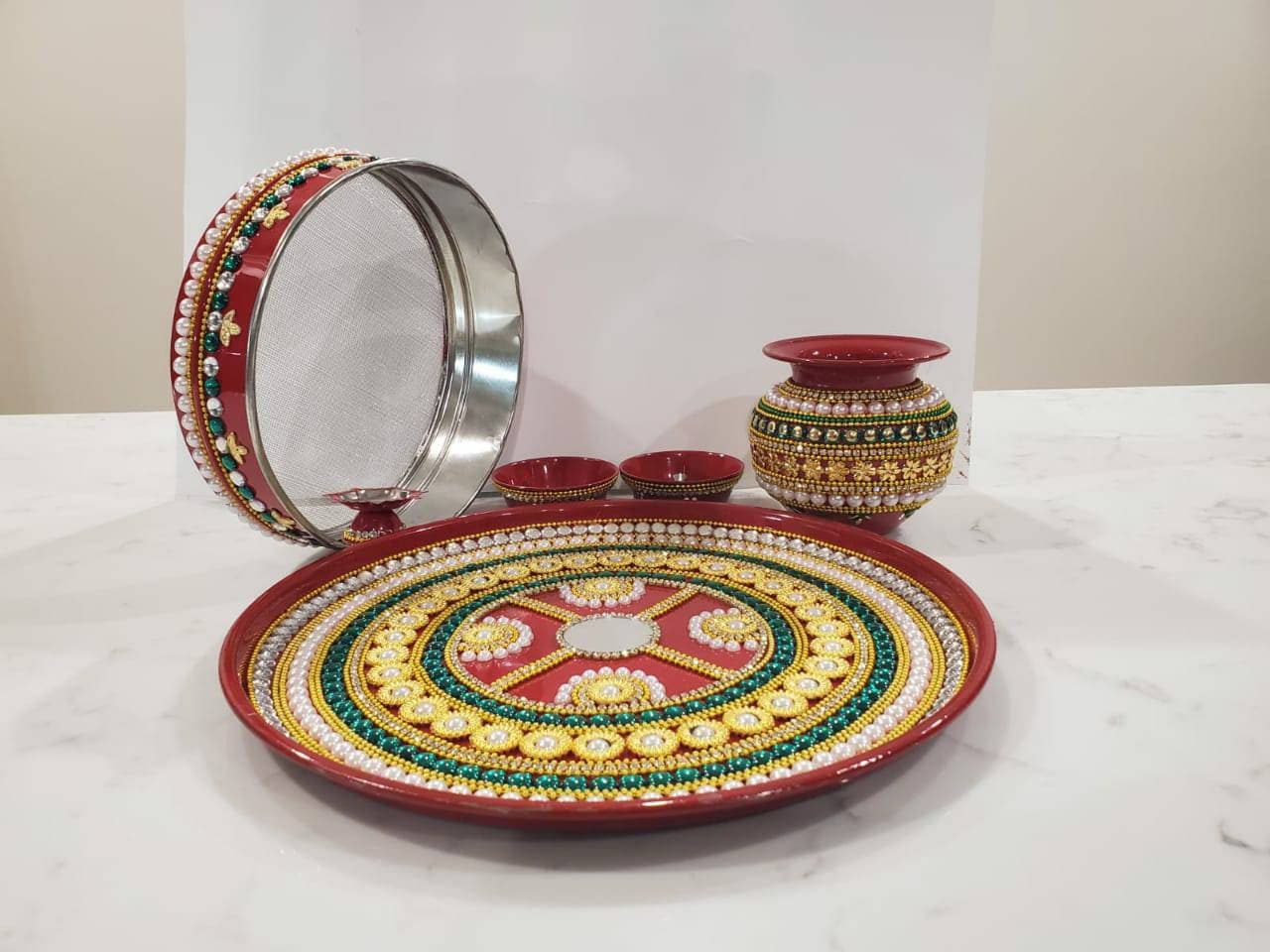 Stainless Steel Karwa Chauth Thali Set