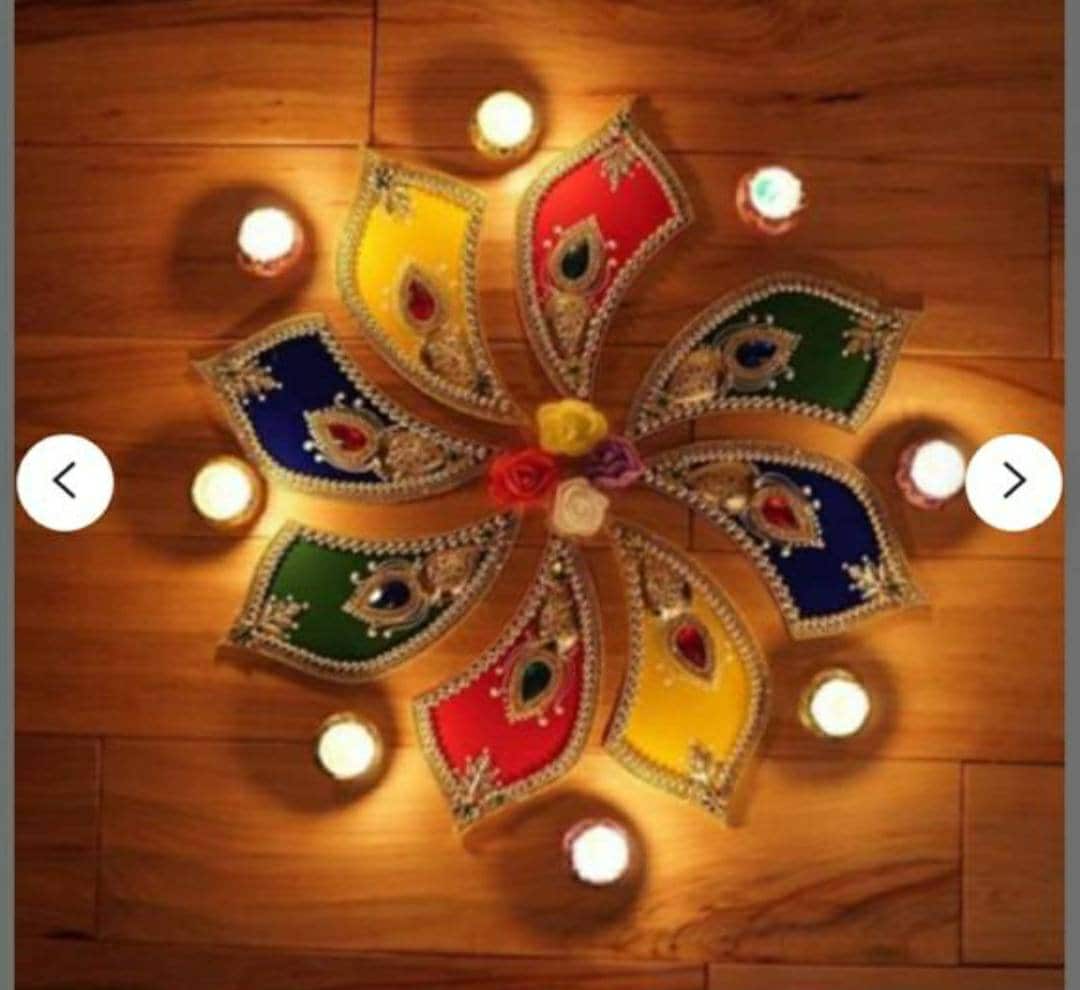 Handcrafted Acrylic Rangoli Set of 2 | Pre-made Floor Rangoli | Indian ...