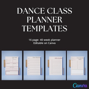 Dance Teacher Class Planner Templates - Canva Ediatable