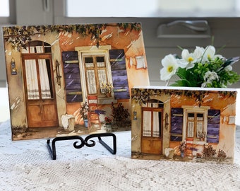 Morning in Provence, watercolor mini-canvas