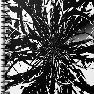 Gorgeous Abstract! 6&quot;x 8&quot; Spiral Notebook Ruled Line 11women EXCLUSIVE Stunning Beautiful Vibrant Original design by TJ Shumway Black Bright