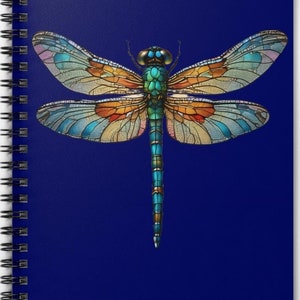 Gorgeous Dragonfly! 6&quot; x 8&quot; Spiral Notebook - Ruled Line 11women EXCLUSIVE!  Image from original design by TJ Shumway! Blue