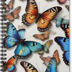 Gorgeous Butterfly! 6&quot; x 8&quot; Spiral Notebook - Ruled Line 11women EXCLUSIVE!  Image from original design by TJ Shumway! BLUE blue Blue