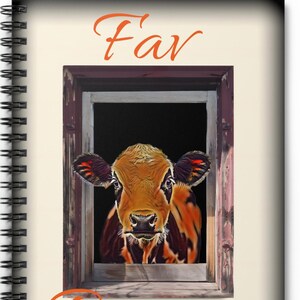 Gorgeous COW FAV Recipes 6&quot; x 8&quot; Vintage Look Spiral Notebook 11women EXCLUSIVE Abstract Blank Recipe book Shumway Stunning Vibrant Vivid