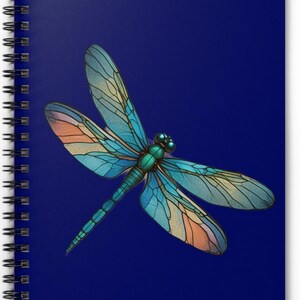 Gorgeous, Beautiful Dragonfly! 6&quot; x 8&quot; Spiral Notebook - Ruled Line 11women EXCLUSIVE!  Image from original design by TJ Shumway!