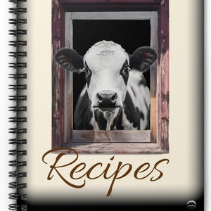 Gorgeous COW FAV Recipes 6&quot; x 8&quot; Vintage Look Spiral Notebook 11women EXCLUSIVE Abstract Blank Recipe book Shumway Stunning Vibrant Vivid