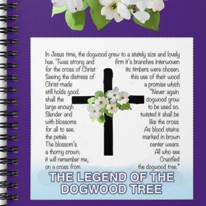 Gorgeous 6&quot; x 8&quot; Easter Holiday Spiral Notebook 11women EXCLUSIVE Legend of Dogwood Tree Cross Stunning Vibrant Vivid Beautiful Unique gifts