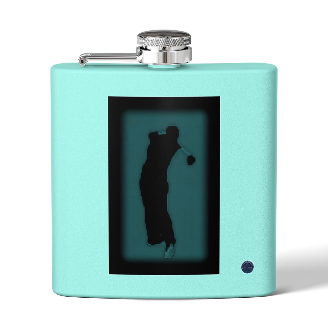 GORGEOUS Golf Flask, 6oz Stainless Steel for Him Blue Blue STUNNING ...