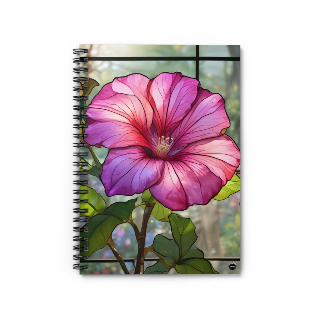 Gorgeous Illuminated Flower! 6" X 8" Spiral Notebook - Ruled Line ...