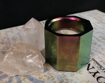 Red/Gold/Green Color Shifting Tea Light Candle Holder