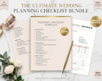 Wedding Organizer Printable: Ultimate Wedding Planner, Checklist & Timeline for Stress-Free Planning Binder