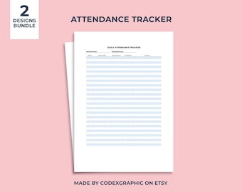 Tracker delle presenze stampabile: dipendente, istruzione parentale, voto (MS Word, PDF)