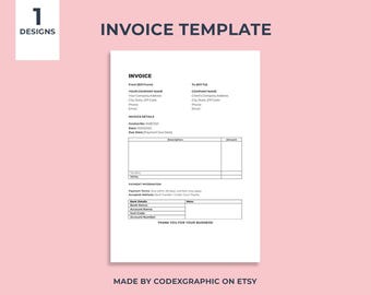 Editable Invoice Template: Business Invoice, Word, PDF, Google Doc