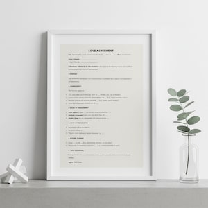 Love Agreement Template: Couple Commitment Contract (PDF, Word, Google Doc)