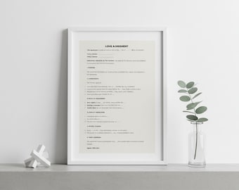 Love Agreement Template: Couple Commitment Contract (PDF, Word, Google Doc)