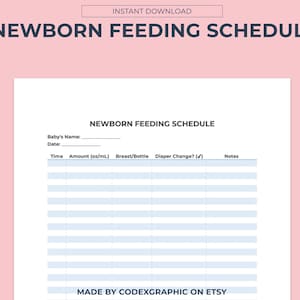 Newborn Feeding Schedule. Baby Feeding Chart. Breastfeeding Schedule Baby Tracker. Newborn Feeding Chart. ms word, PDF, google doc.