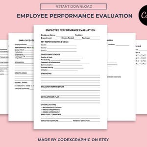 Employee Performance Review Template: Editable HR Forms (Canva)