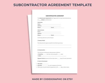Plantilla editable de contrato de subcontratación: Contrato de servicios (descarga digital)