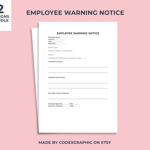 Printable Employee Warning Notice Template (PDF, Word, Google Docs)