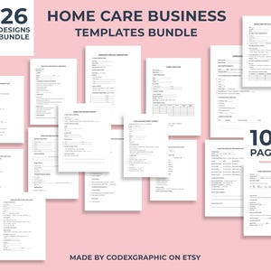 Home Care Business Forms Bundle – Printable Home Care Agency Template. Intake Form Caregiving Business. Editable in Word, Canva