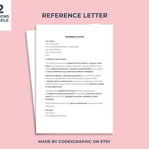 Modelo de Carta de Referência Pessoal. Carta de Referência de Funcionário, Carta de Caráter, Carta de Indicação de Emprego. Editável no Google Docs e Word.