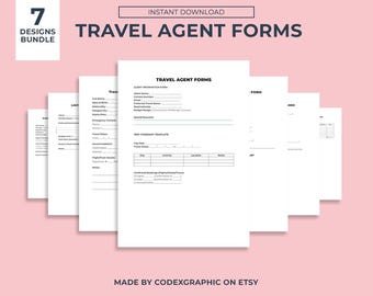 Travel Agent Forms Bundle: Planning Templates & Checklists (Editable, Printable)