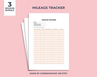 Editable Mileage Tracker Printable: Travel Expenses & Gas Log (PDF, Word, Google Docs)