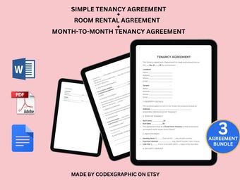 Printable Tenancy Agreement Template: Editable Rental Lease Contract (Word, PDF, Google Doc)