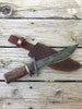 Damascus Knife, Handmade Knife Custom Knife Hunting Forged Folded Damascus Steel Fixed 13'Bowie Fixed Blade Wood Husband Gift Full Tang 