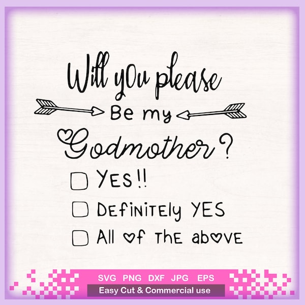 Godmother Proposal card SVG file, god mother svg, Will You Be My Godmother SVG file for Cricut or Silhouette, godmother proposal gift svg