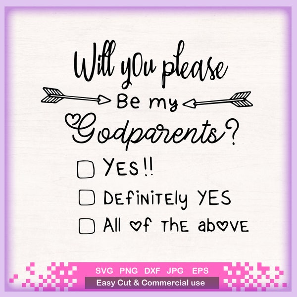 Godparents Proposal card SVG file, godparent svg, Will You Be My Godparents SVG file for Cricut or Silhouette, godparents proposal gift svg