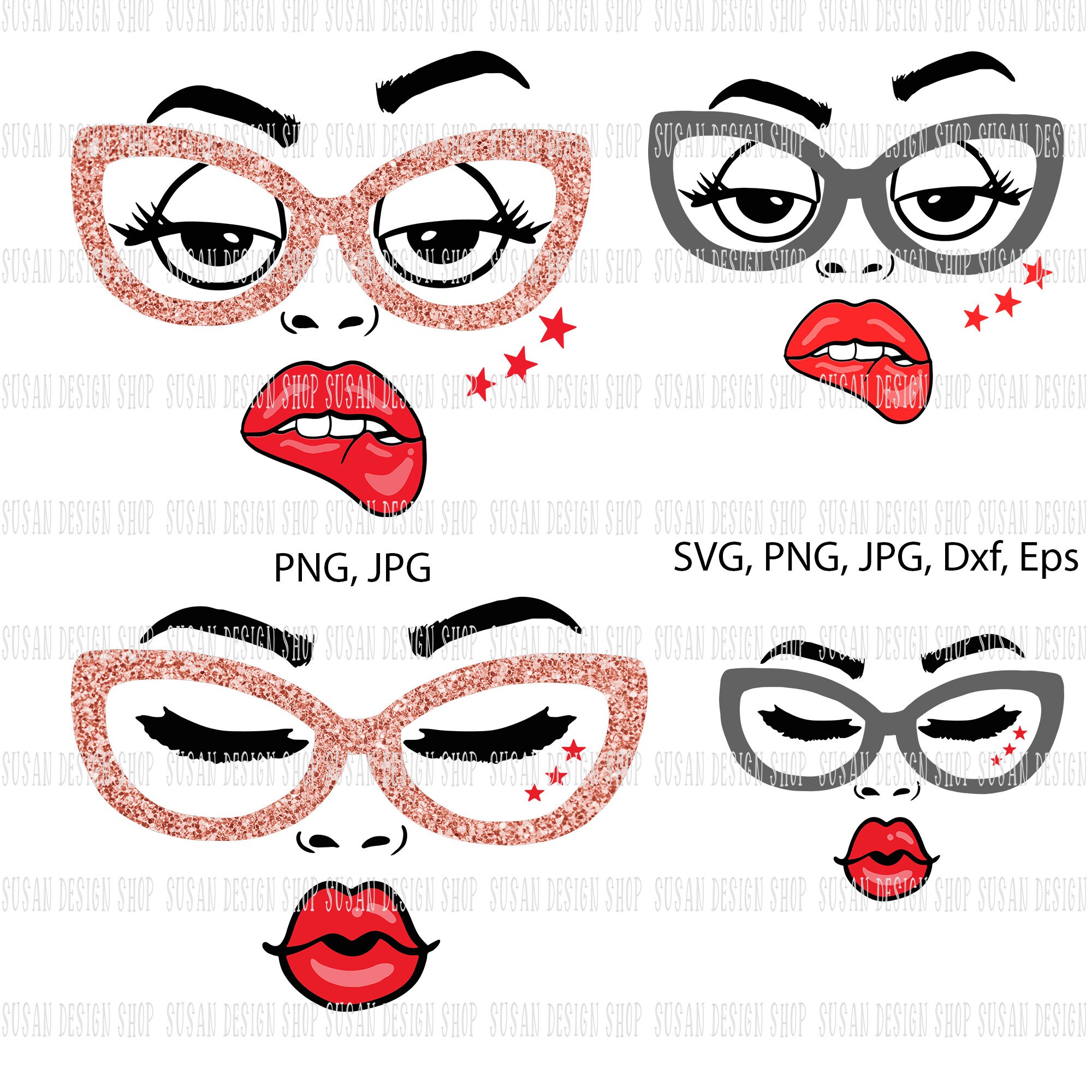 Woman With Glasses Svg