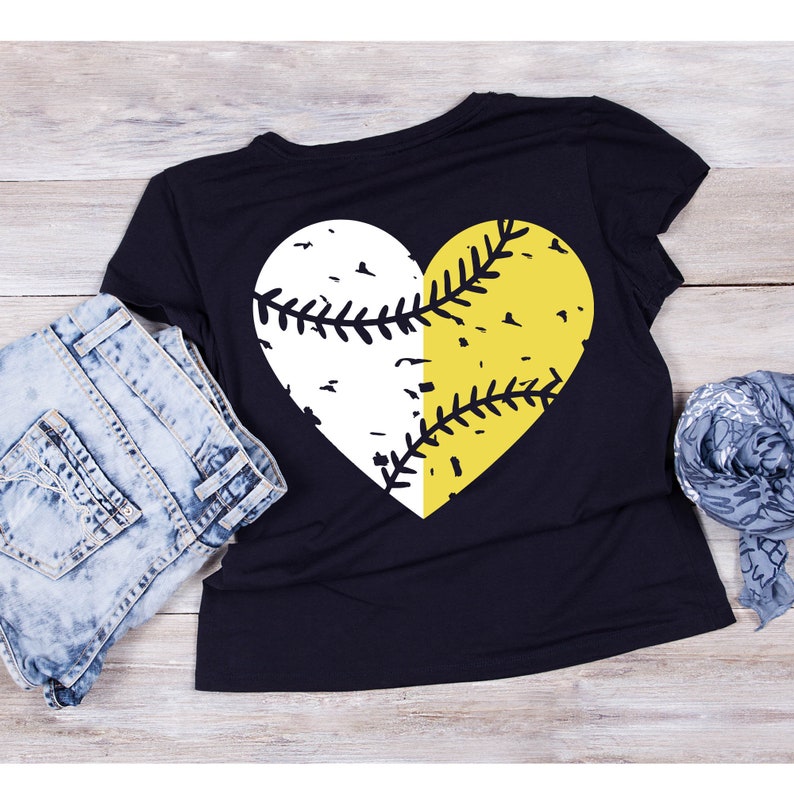 Distressed baseball softball heart svg bundle grunge Tshirt Etsy