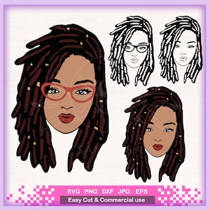 Loc layered SVG bundle, African American Natural Hair svg, Loc’d Dreadlocks svg, Melanin, Afro Queen, Loc Queen svg cut file Cricut