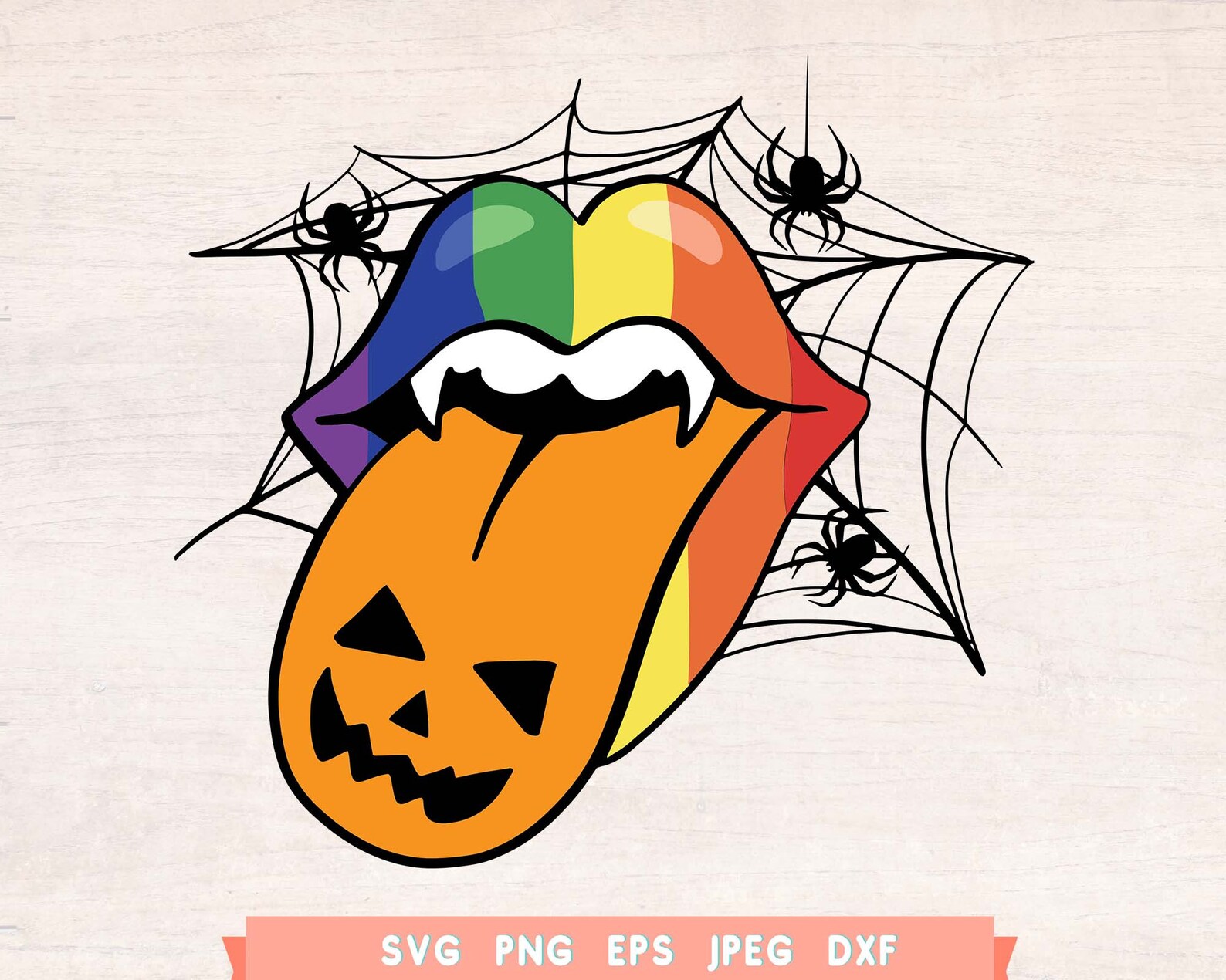 Pumpkins Rainbow Lips Svg Mouth Svg Halloween Tongue Out - Etsy