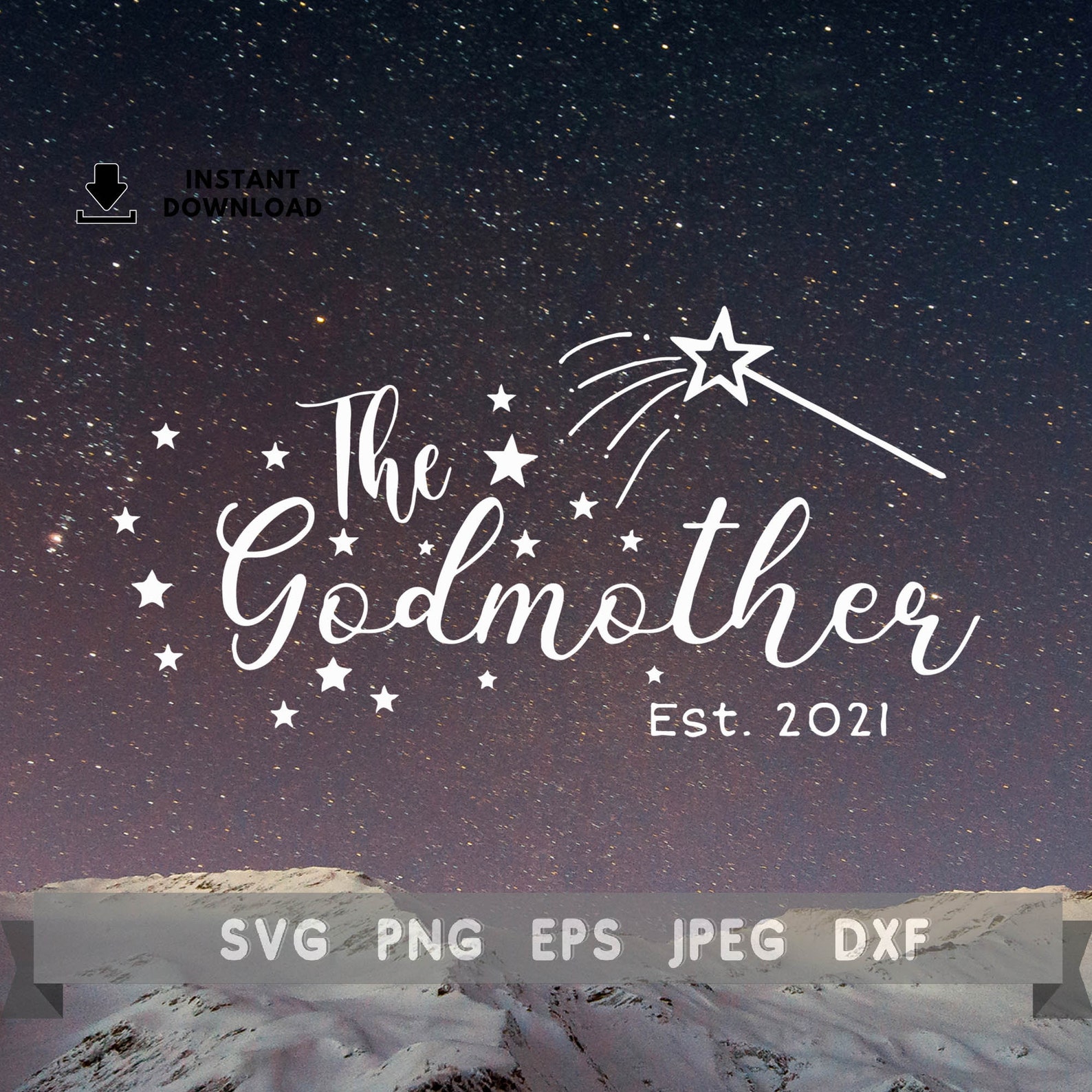 Download The Godmother svg Godmother Established 2021 SVG Baptism | Etsy