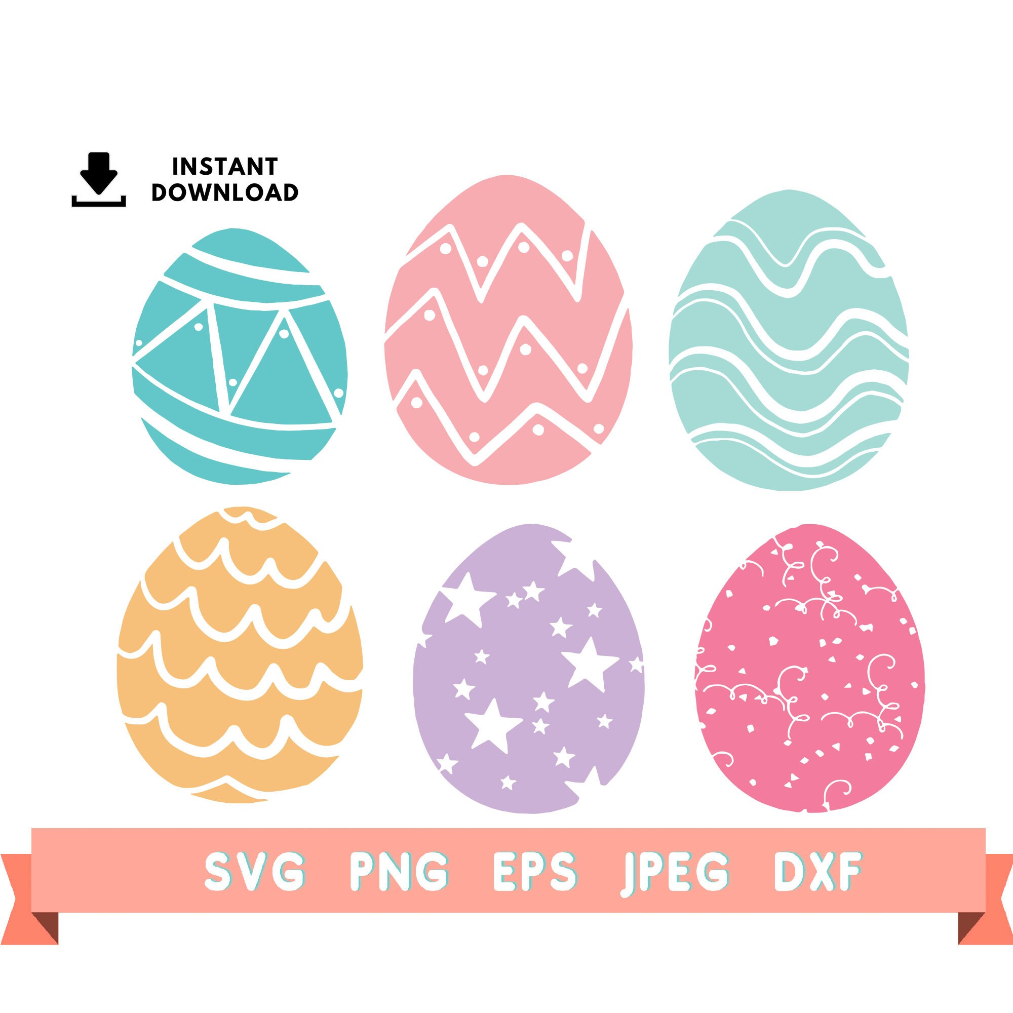Easter Egg SVG File Png File Easter SVG Bundle Cute Etsy
