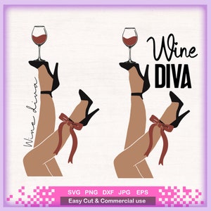 Wine Diva SVG Bundle, Drink up bitches svg, afro woman birthday, alcohol, svg file for Cricut, PNG sublimation design t-shirt tumbler mug