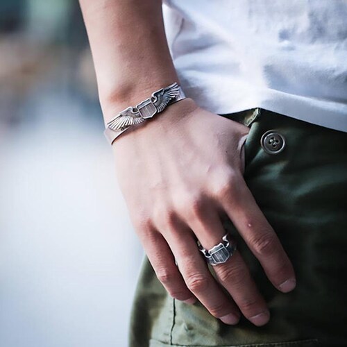 WW2 US Air Force Pilot Ring, 950 Silver Shield Wings Ring,, Gift for Men, Gift for Him, Gift for Husband, shops Gift for Self, Gift for Boyfriend