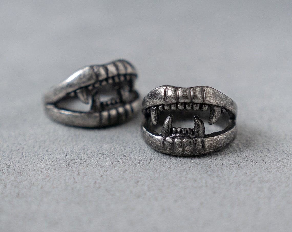 Vampire Teeth Ring Mouth Ring 316 Stainless Steel Gothic Etsy