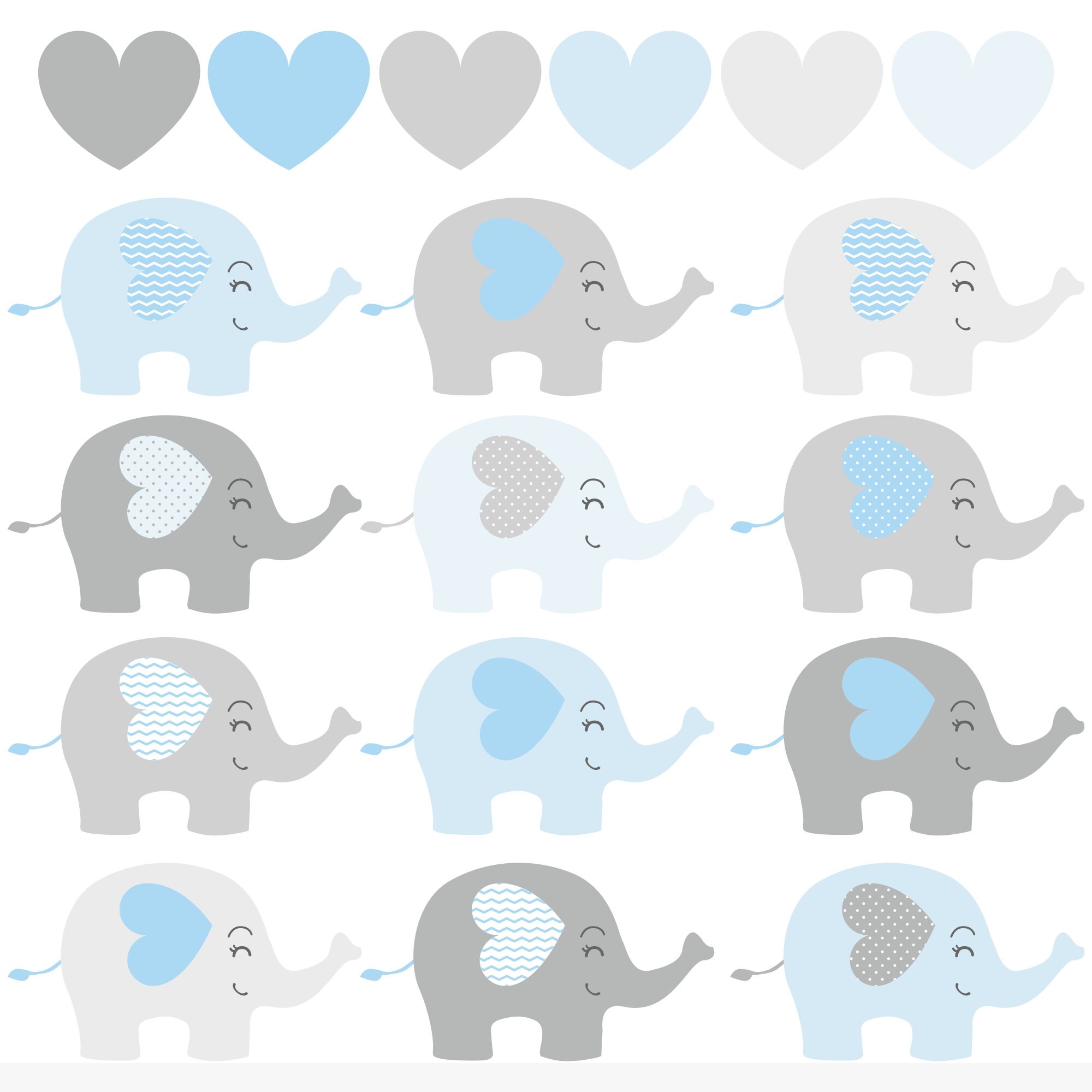 Elephant Clipart Baby Boy Cliparts Blue Elephant Clipart Etsy