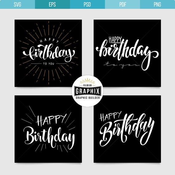 Download Happy Birthday Bundle Birthday Sticker Birthday Bundle Etsy