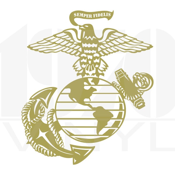 USMC Eagle Globe and Anchor Vinyl Decal - Detailed - United States Marine Corps - Oohrah! - Officially Licensed USMC Hobbyist #22099