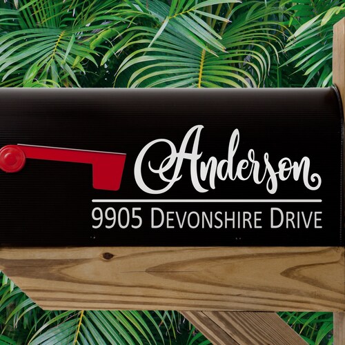 Custom Personalized Vinyl Mailbox Decal #23 - Set Of 2 - 20 Colors To