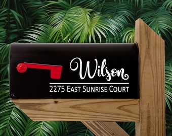 Personalized Mailbox Decal - Last Name and Address Decal - Mailbox Vinyl Decals - Mailbox Numbers