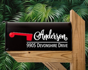 Personalized Mailbox Decal - Last Name and Address Decal - Mailbox Vinyl Decals